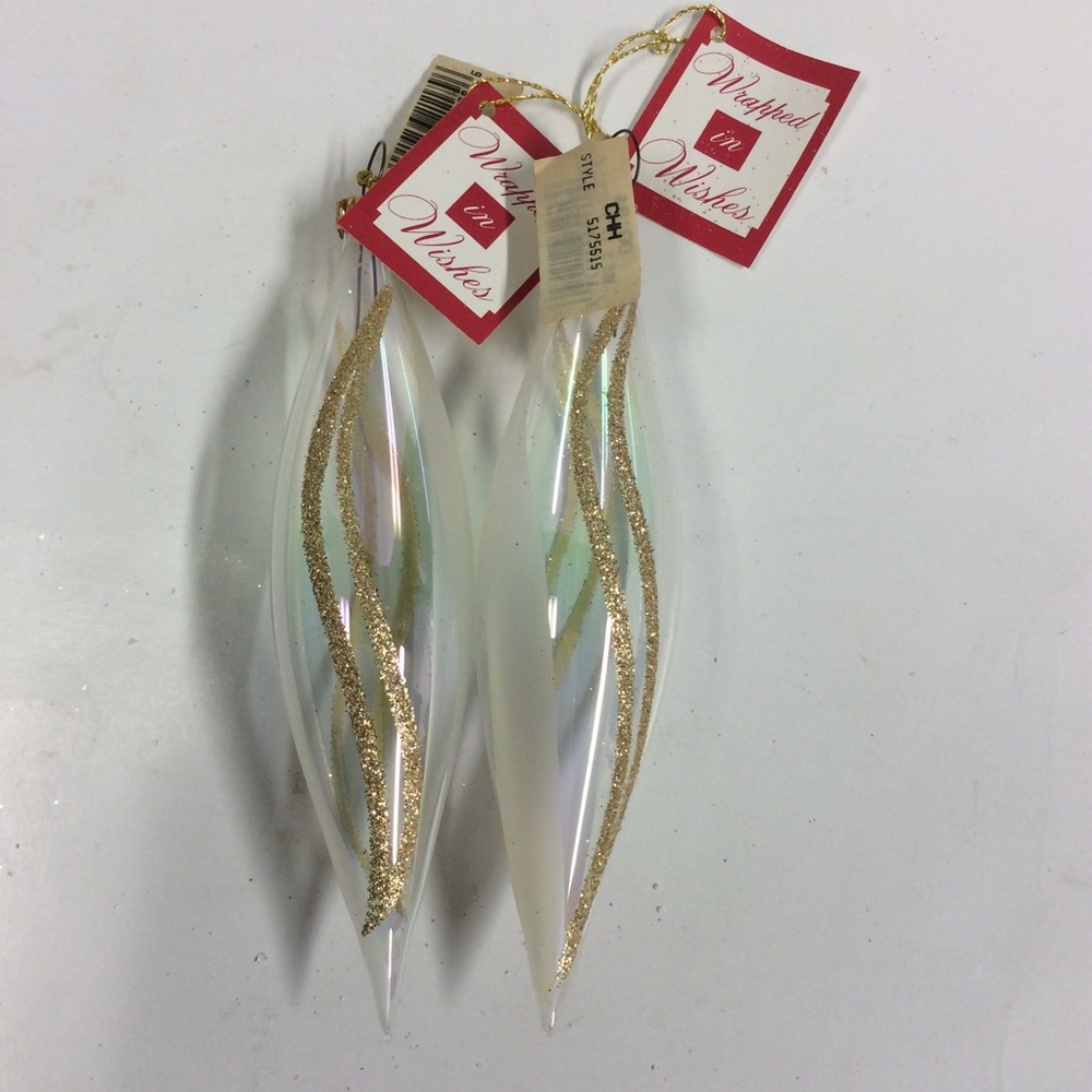 Wrapped in Wishes 2 Glass Handcrafted Ornaments